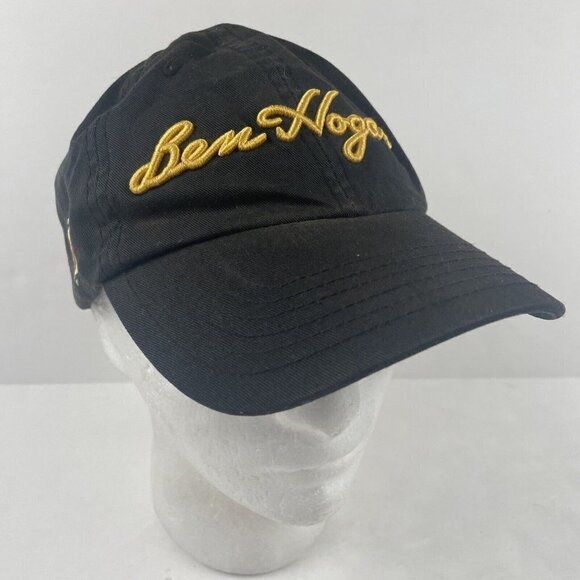 Ben Hogan Golf Hat Men’s Strapback Black Yellow Embroidered Cotton Canvas - Picture 1 of 9